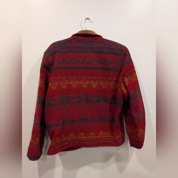 Vintage Southwestern Wool Jacket Suede Leather Trim Made in USA Women’s L - Picture 4 of 11